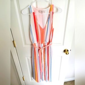 Pleated multicolor Loft dress, S